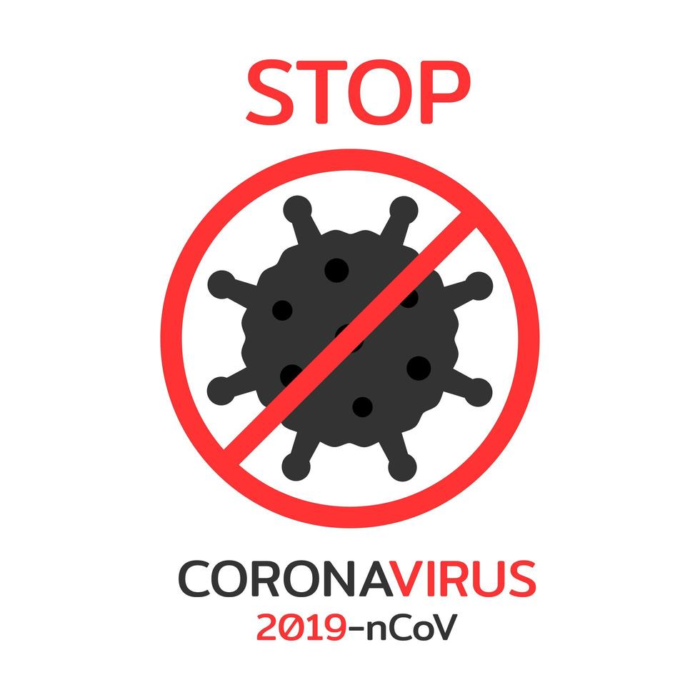 detener el icono de la campaña de coronavirus vector