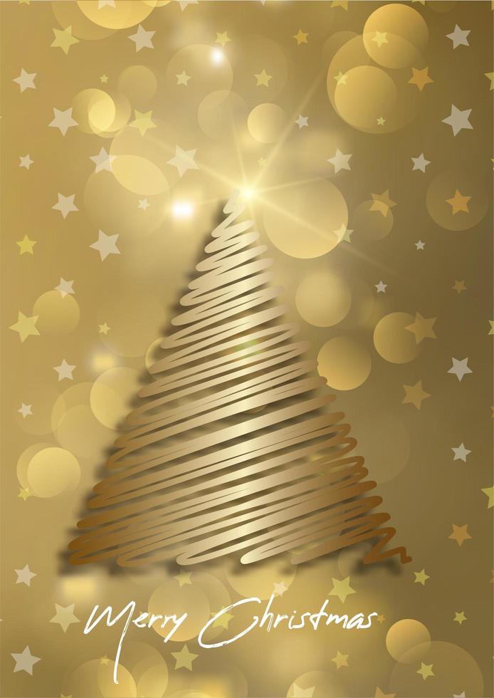 elegante fondo de tarjeta de navidad con diseño de árbol de navidad vector