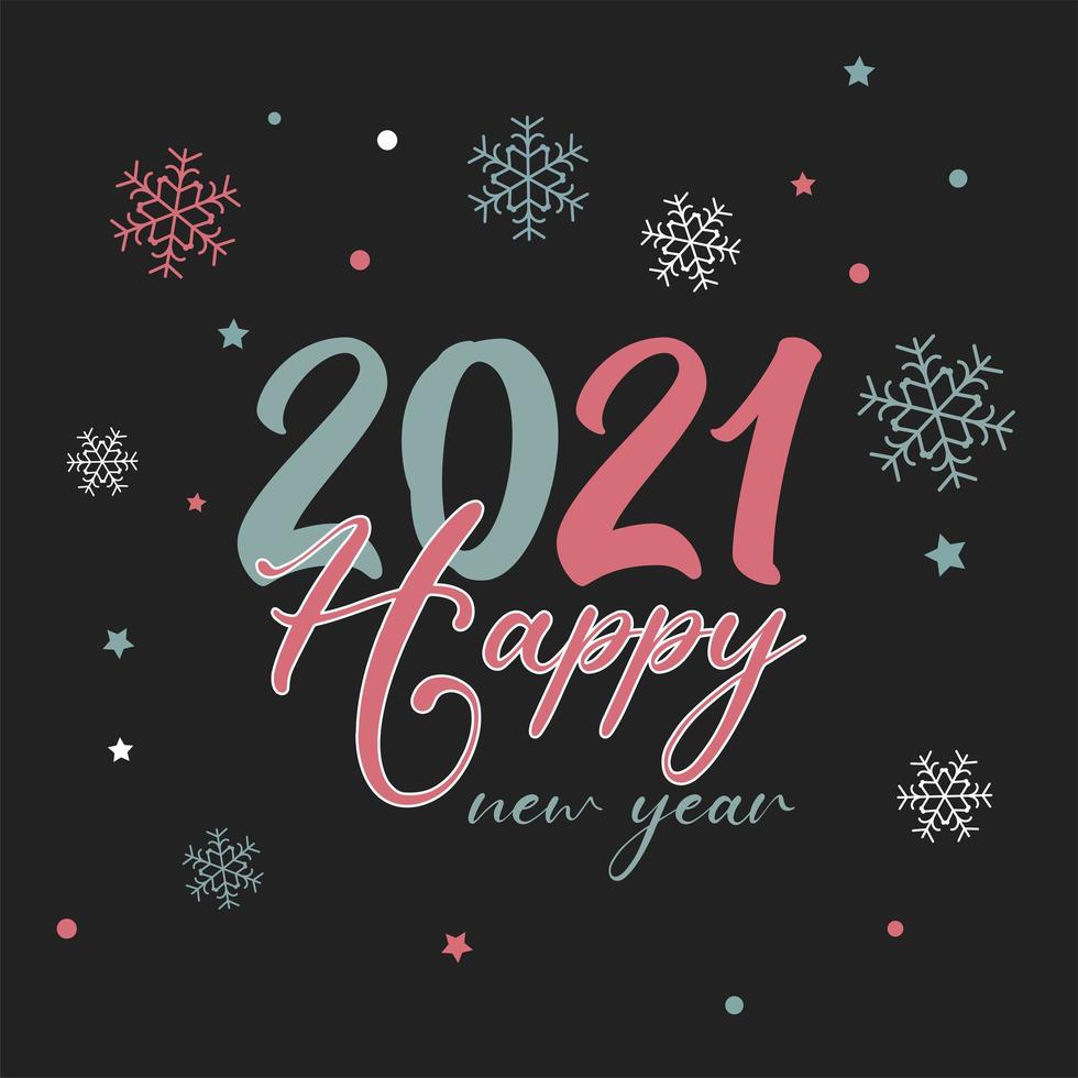 happy new year background with decorative text vector