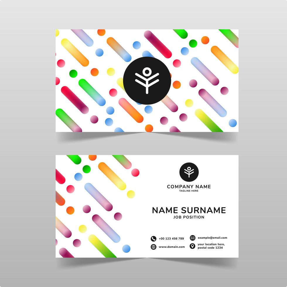 Colorful business card vector template