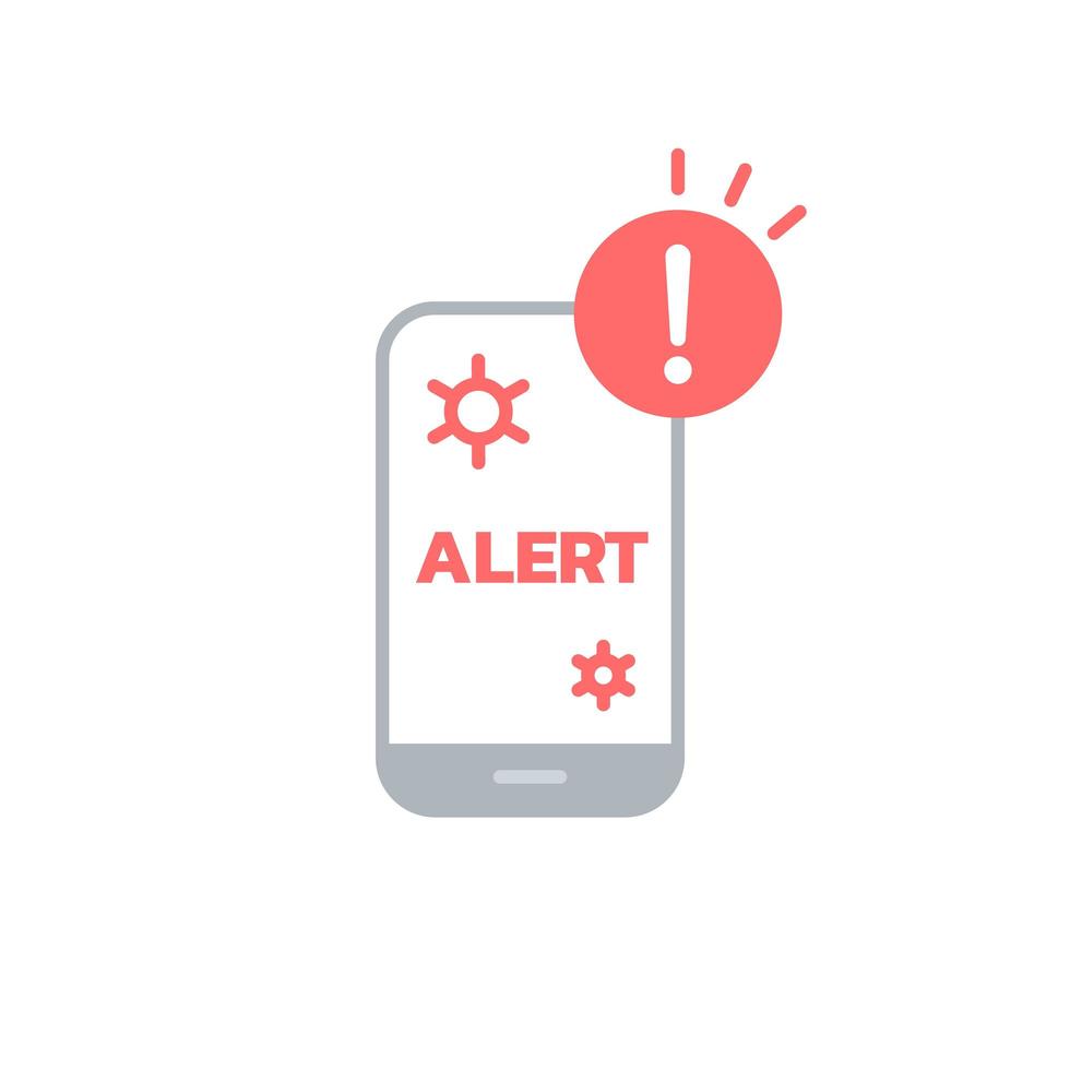 icono de alerta de coronavirus de smartphone vector