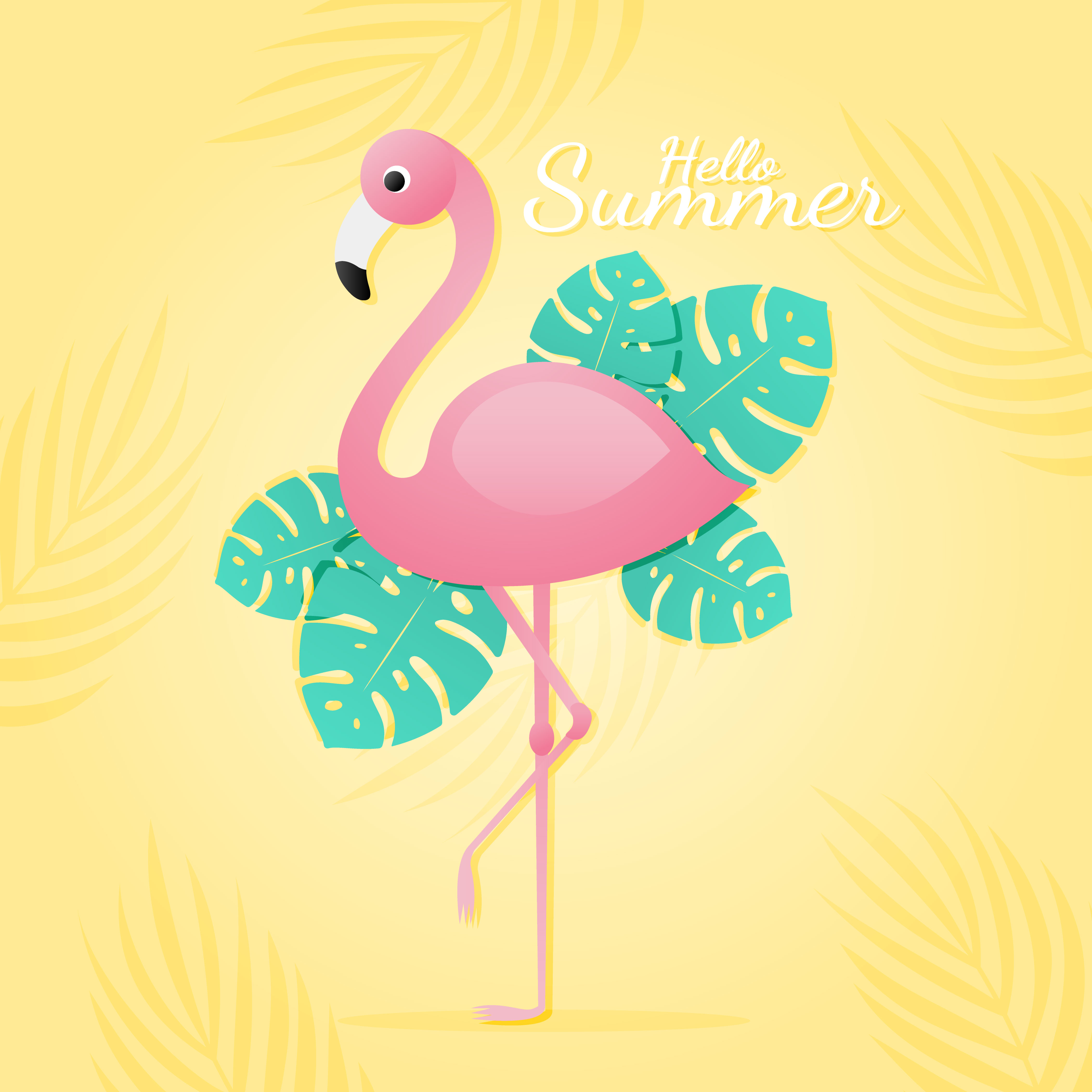 https://static.vecteezy.com/system/resources/previews/001/828/692/original/pink-flamingo-with-tropical-leaves-for-hello-summer-concept-vector.jpg