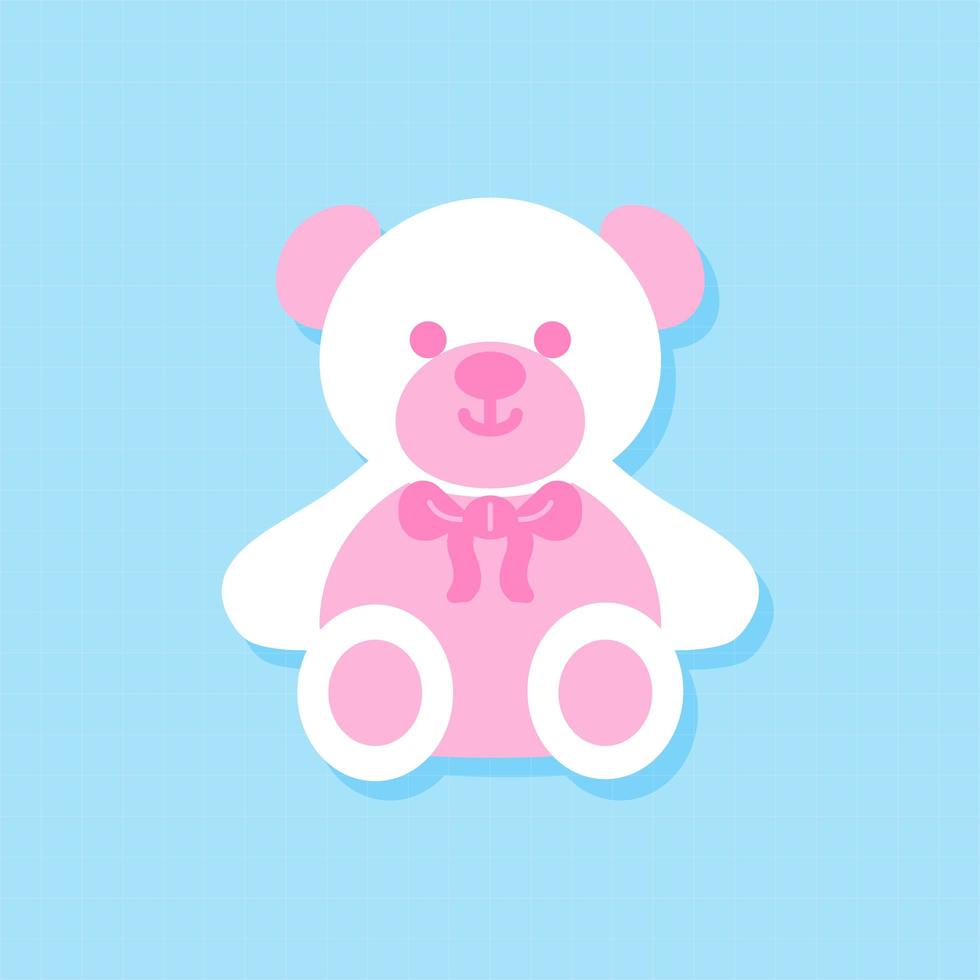 lindo icono de oso de peluche vector