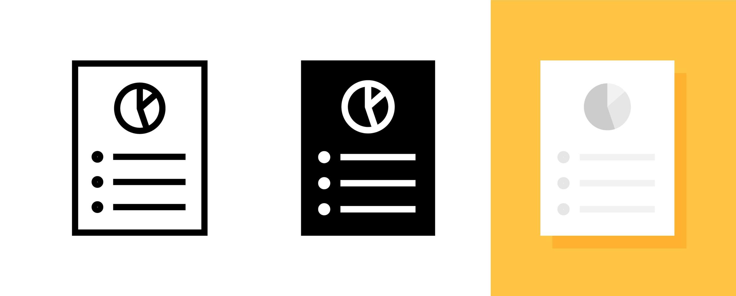 Data with Pie Chart Symbol, Business Information Icon Set vector