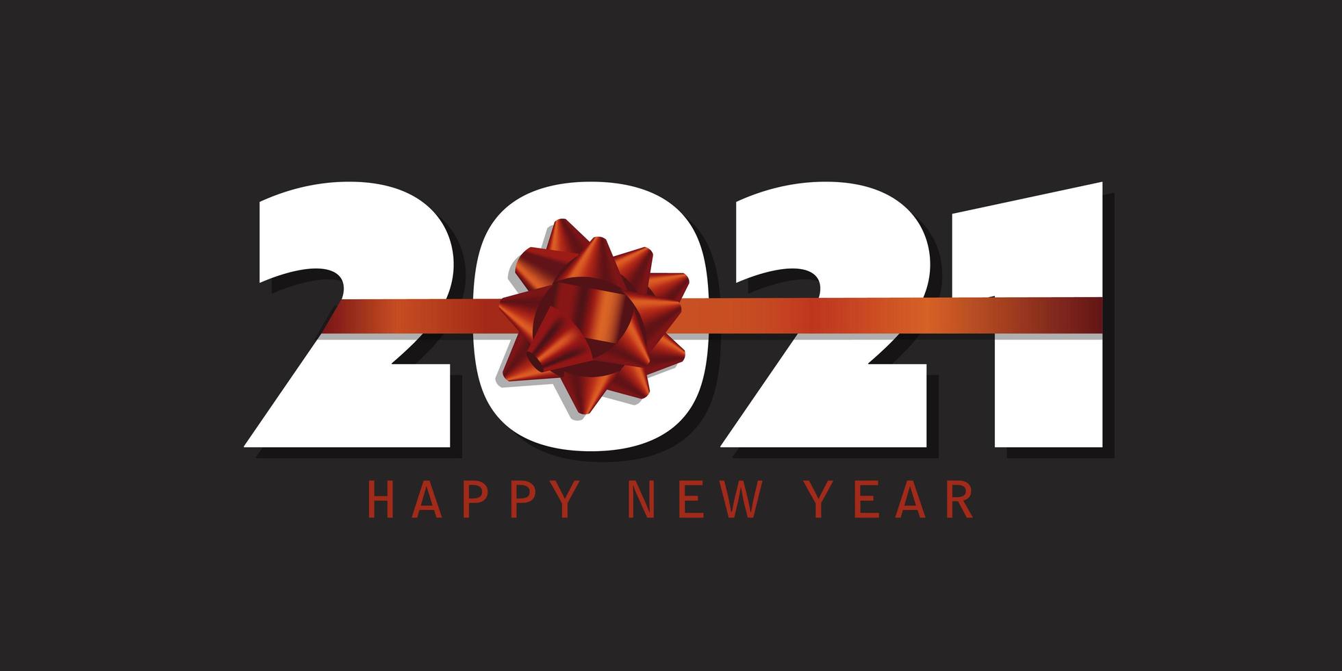 banner de feliz año nuevo con diseño de cinta roja vector