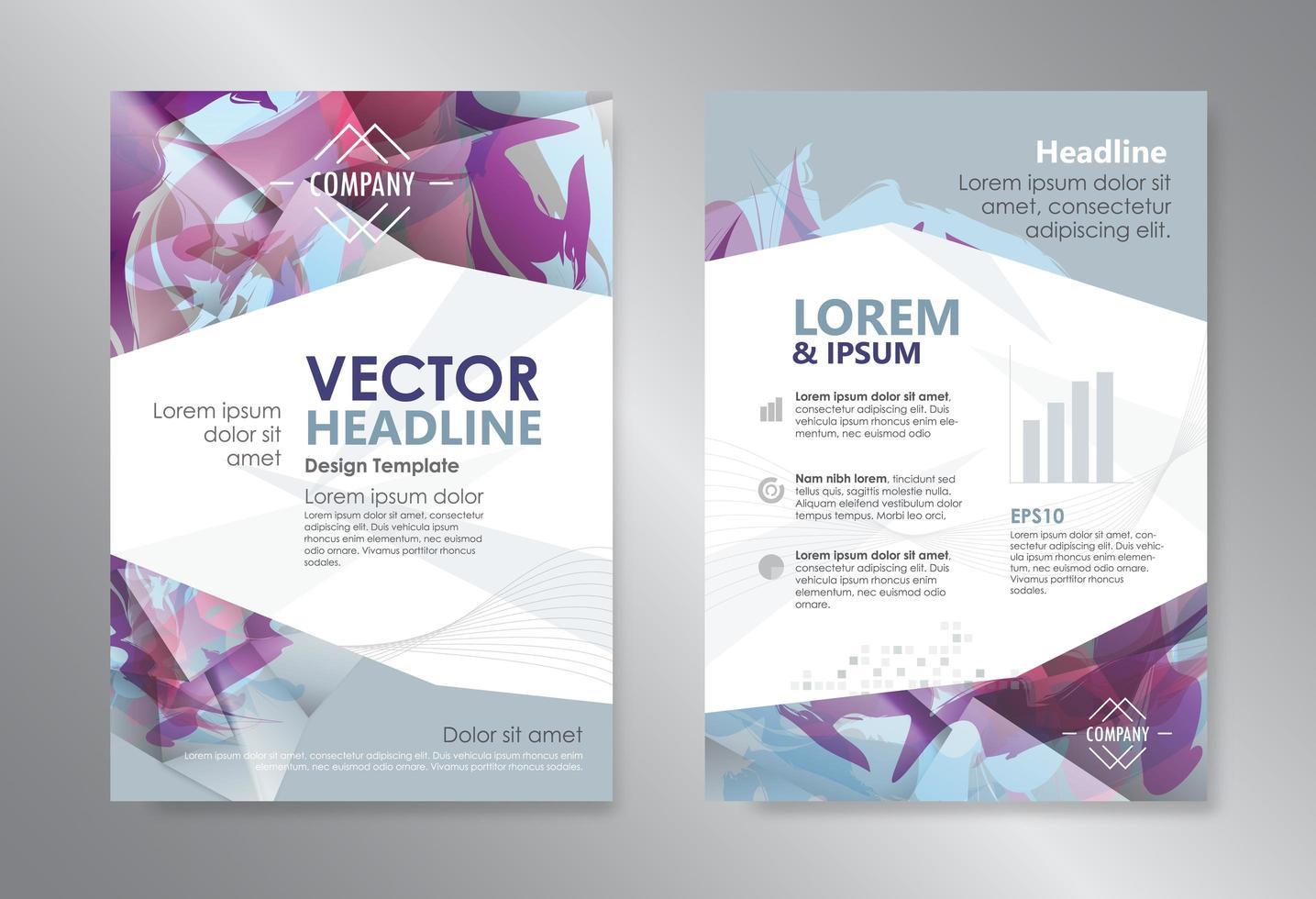 Template polygon abstract design magazine vector