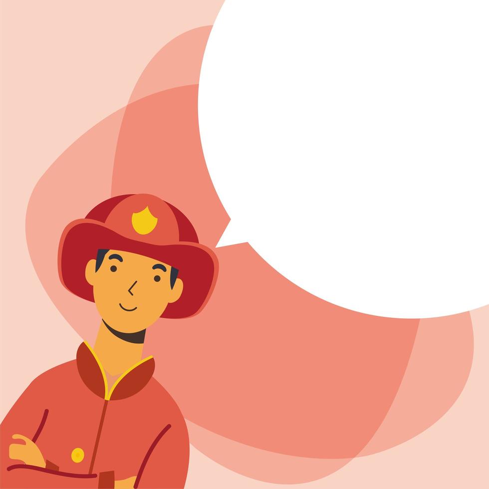 firefighter man worker with bubble vector design