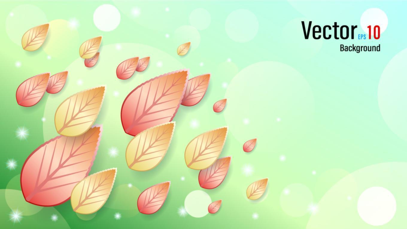 3d Falling Autumn Leaves Background vector