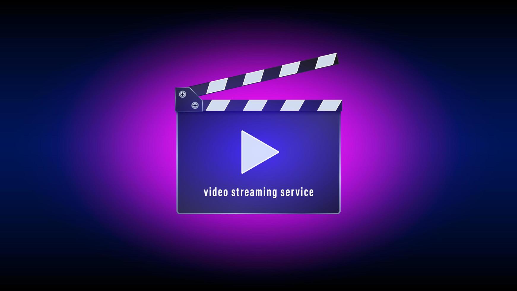 Video Streaming Service with Director's Clapboard Design vector