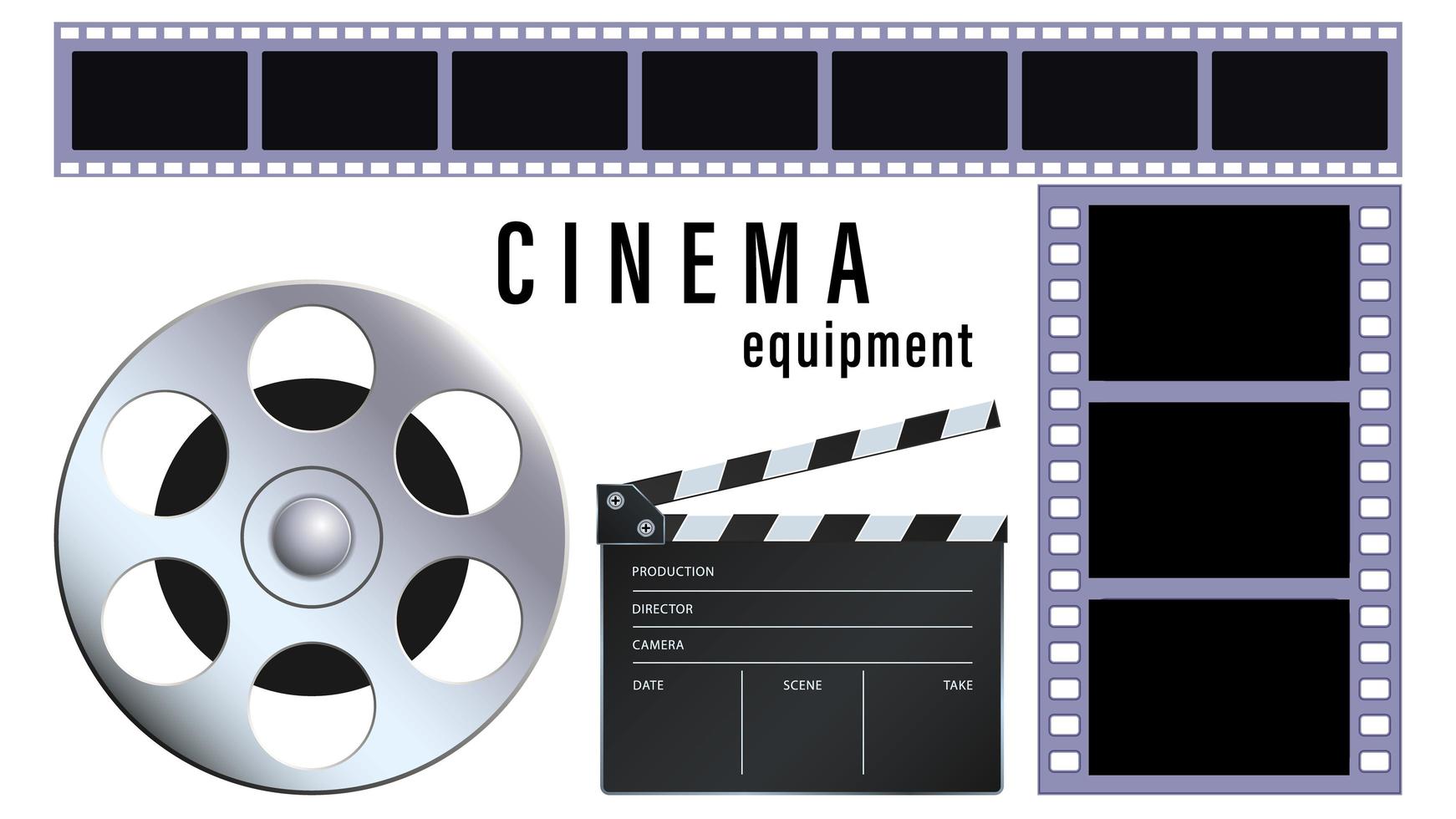 Realistic Cinema Equipment Isolated on a White Background 1828838