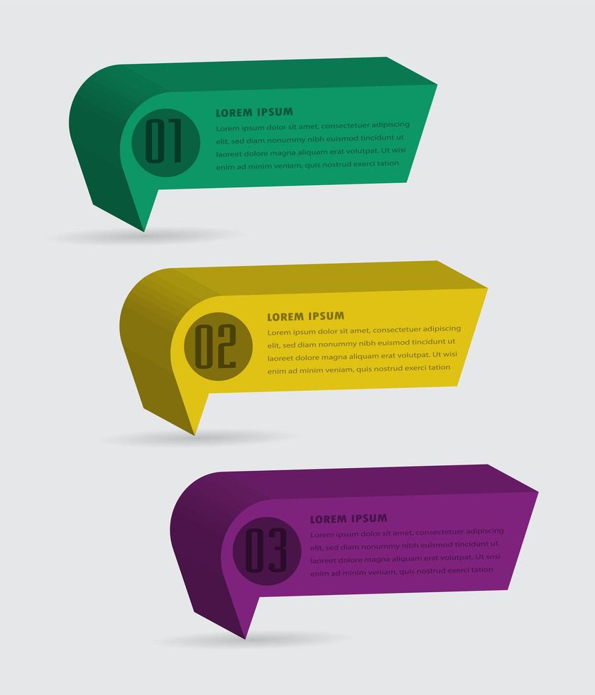 modern 3D text box template, banner infographics vector