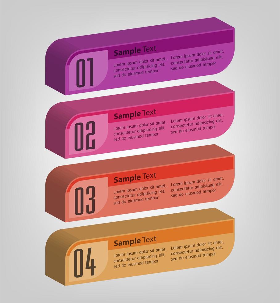 modern 3D text box template, banner infographics vector