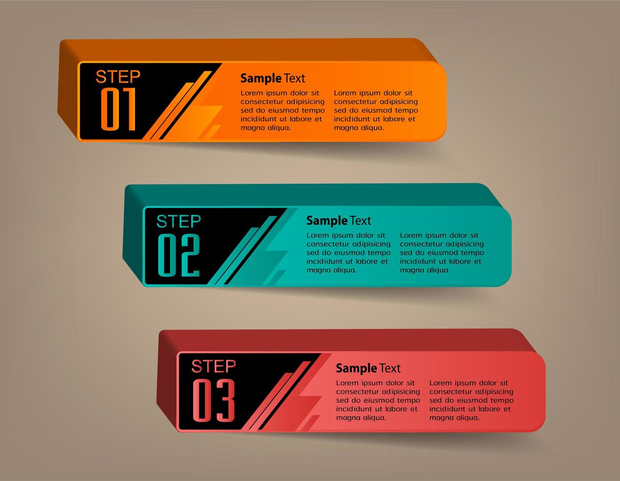 modern 3D text box template, banner infographics vector