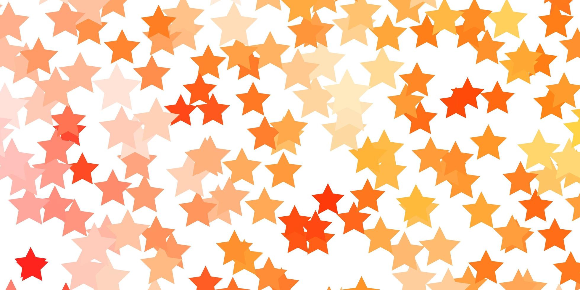 Light Orange vector background with small and big stars.