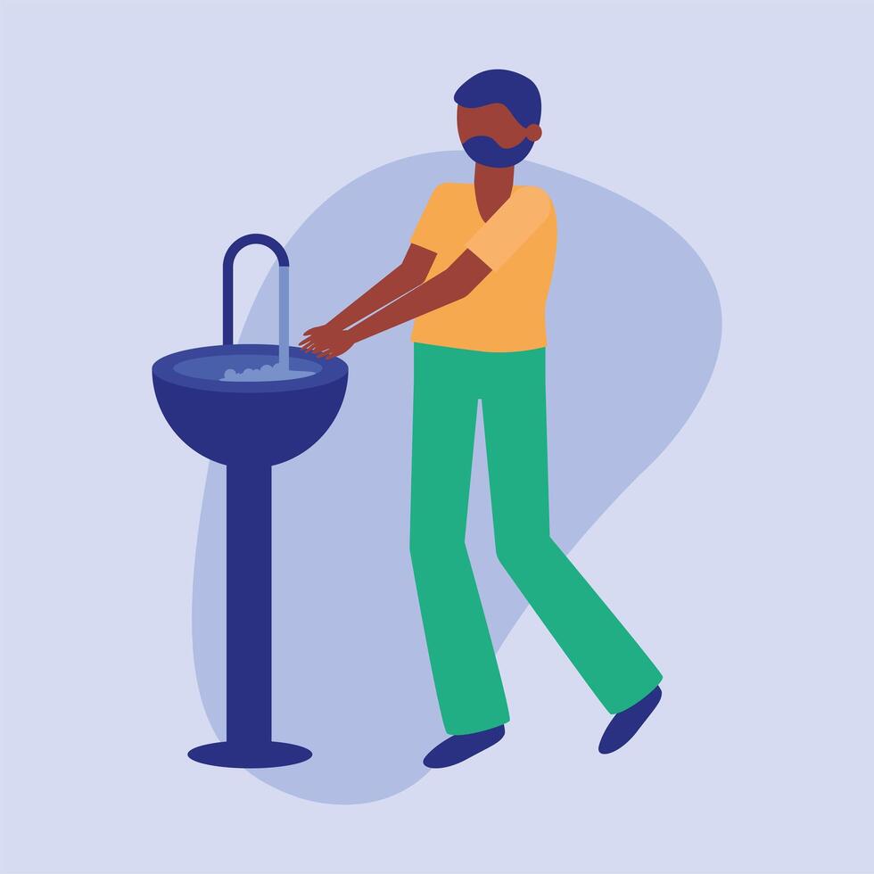 Man washing his hands vector design