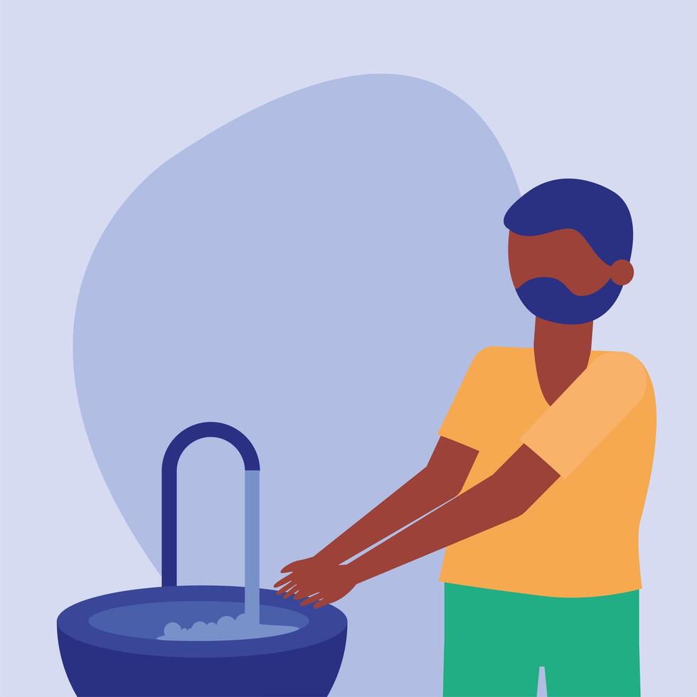 Man washing his hands vector design