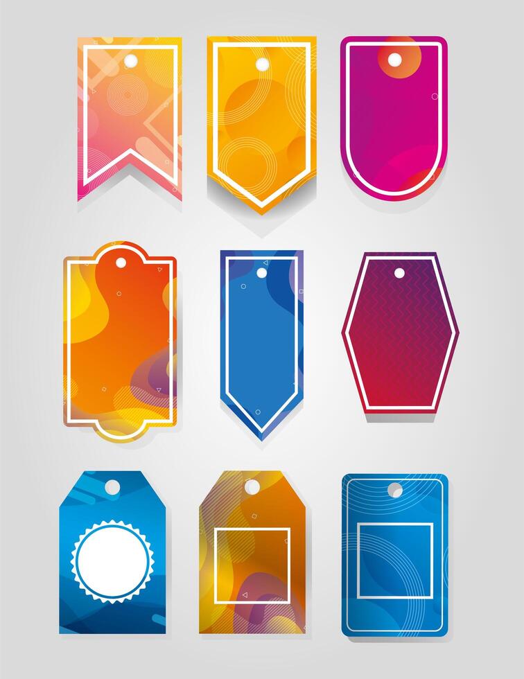 commercial tags hanging with vibrant color 1829437 Vector Art at Vecteezy