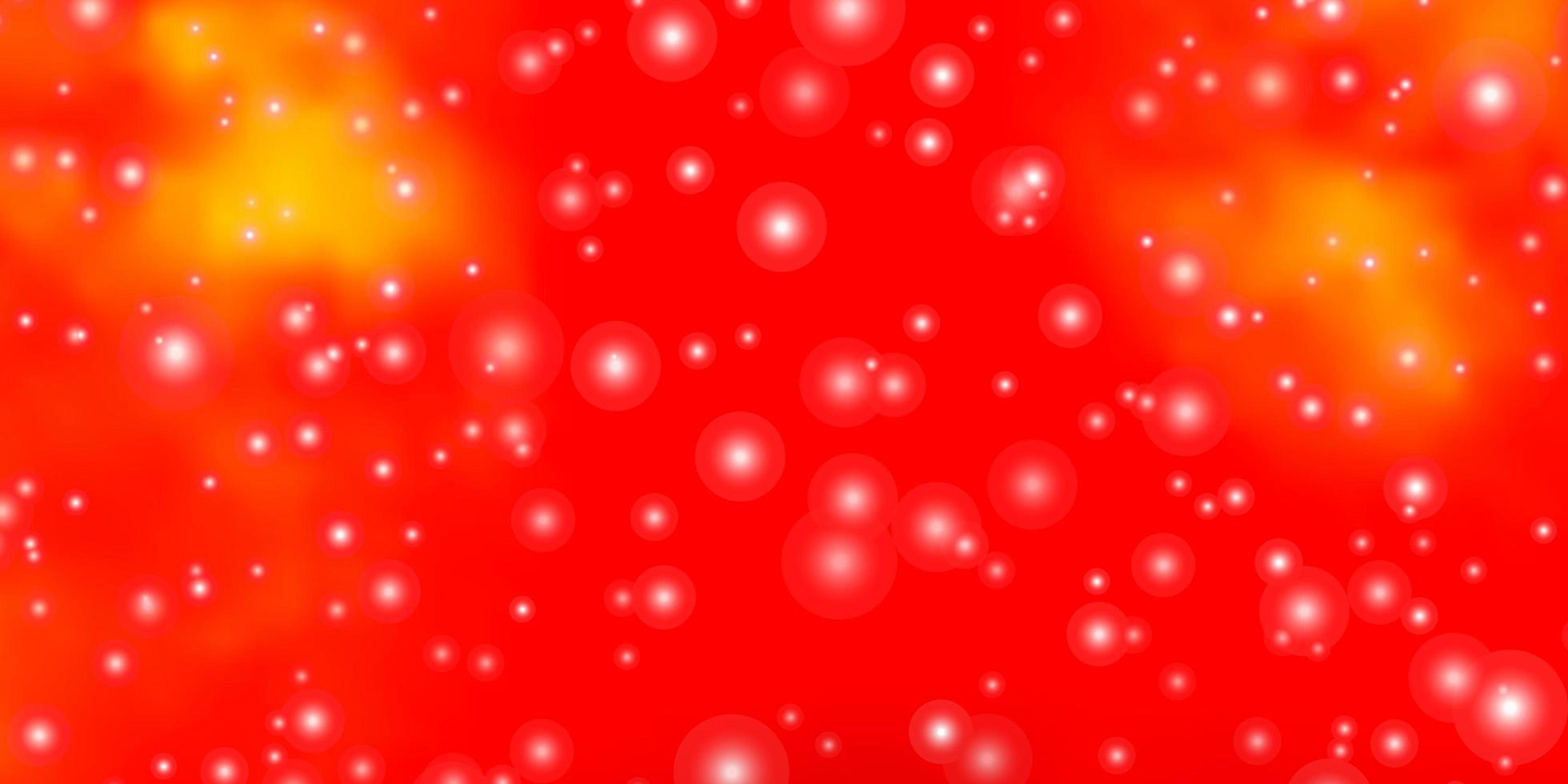 Light Orange vector background with small and big stars.