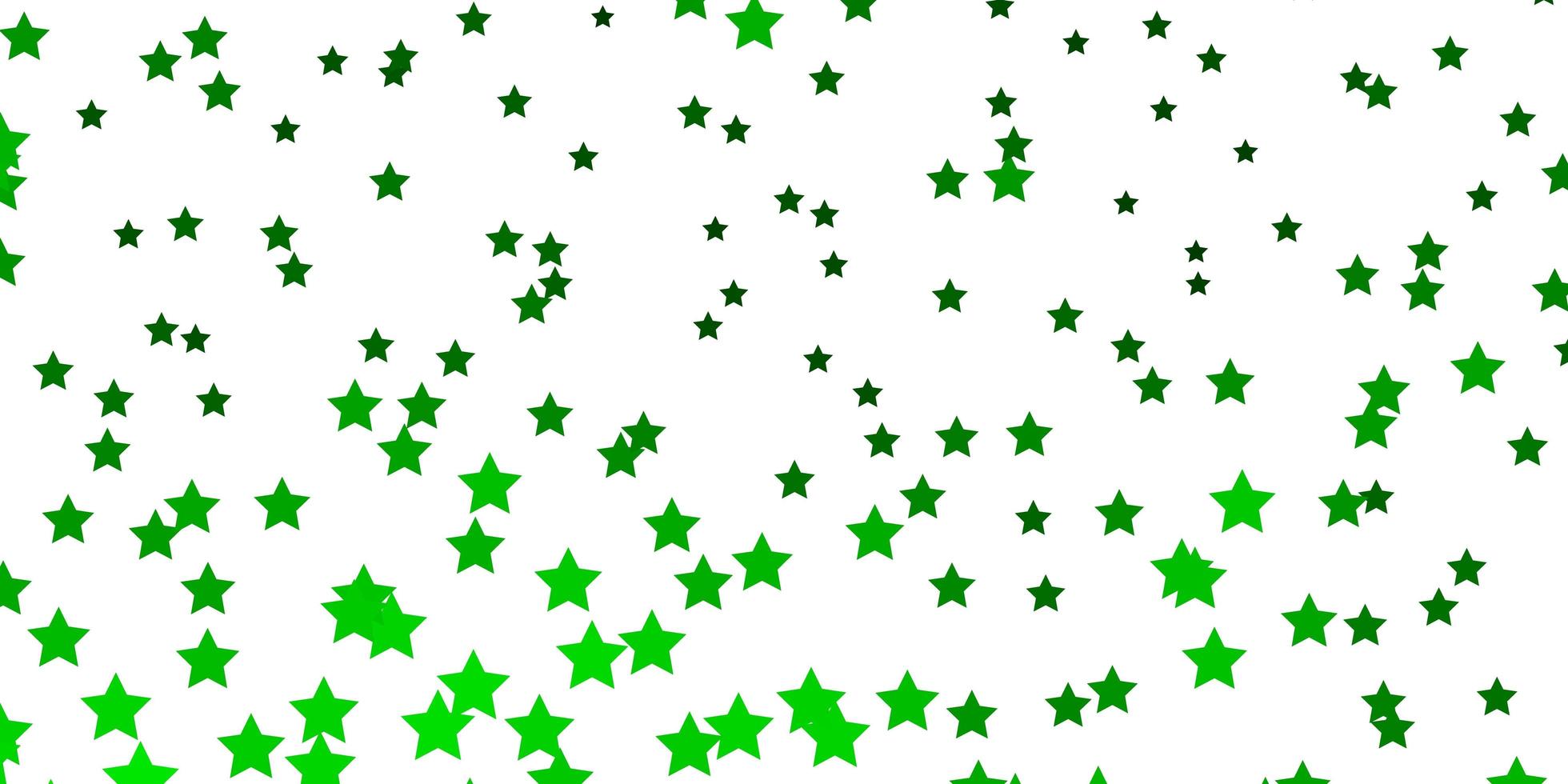 patrón de vector verde claro con estrellas abstractas.