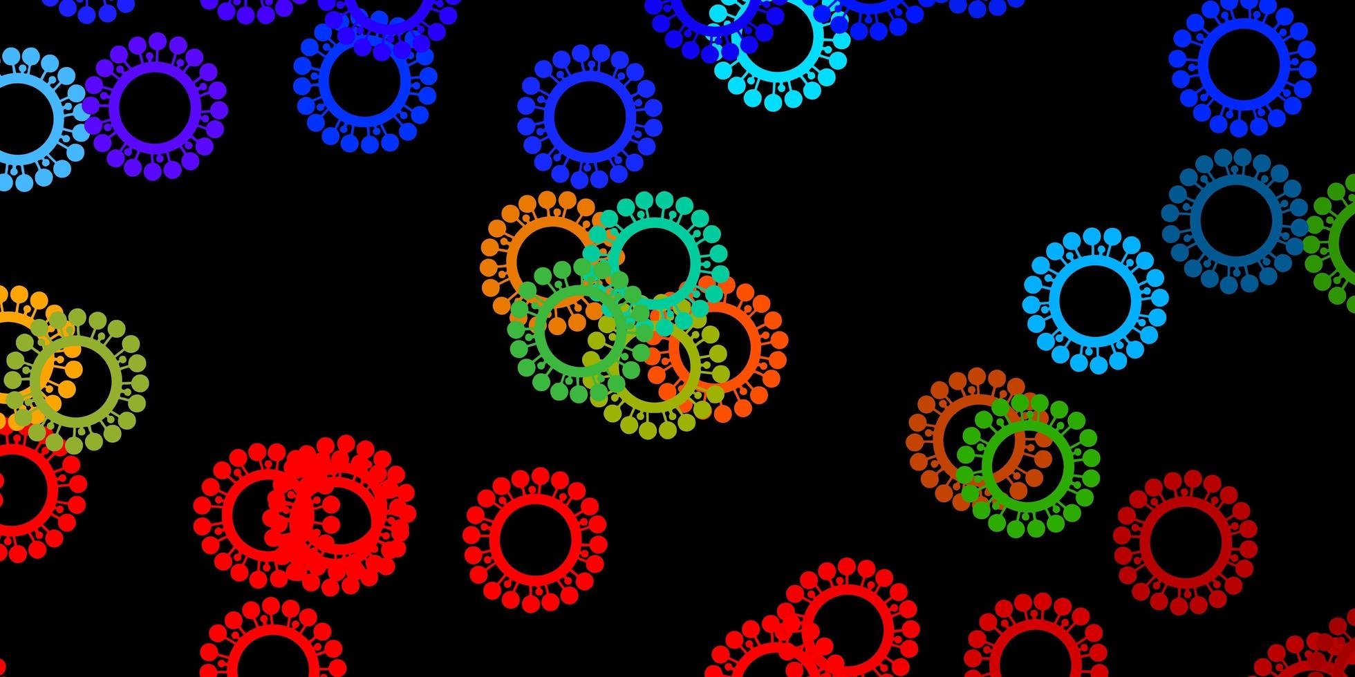 Dark multicolor vector texture with disease symbols.