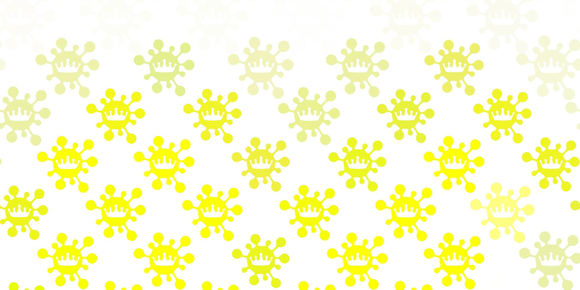Light Green, Yellow vector pattern with coronavirus elements.