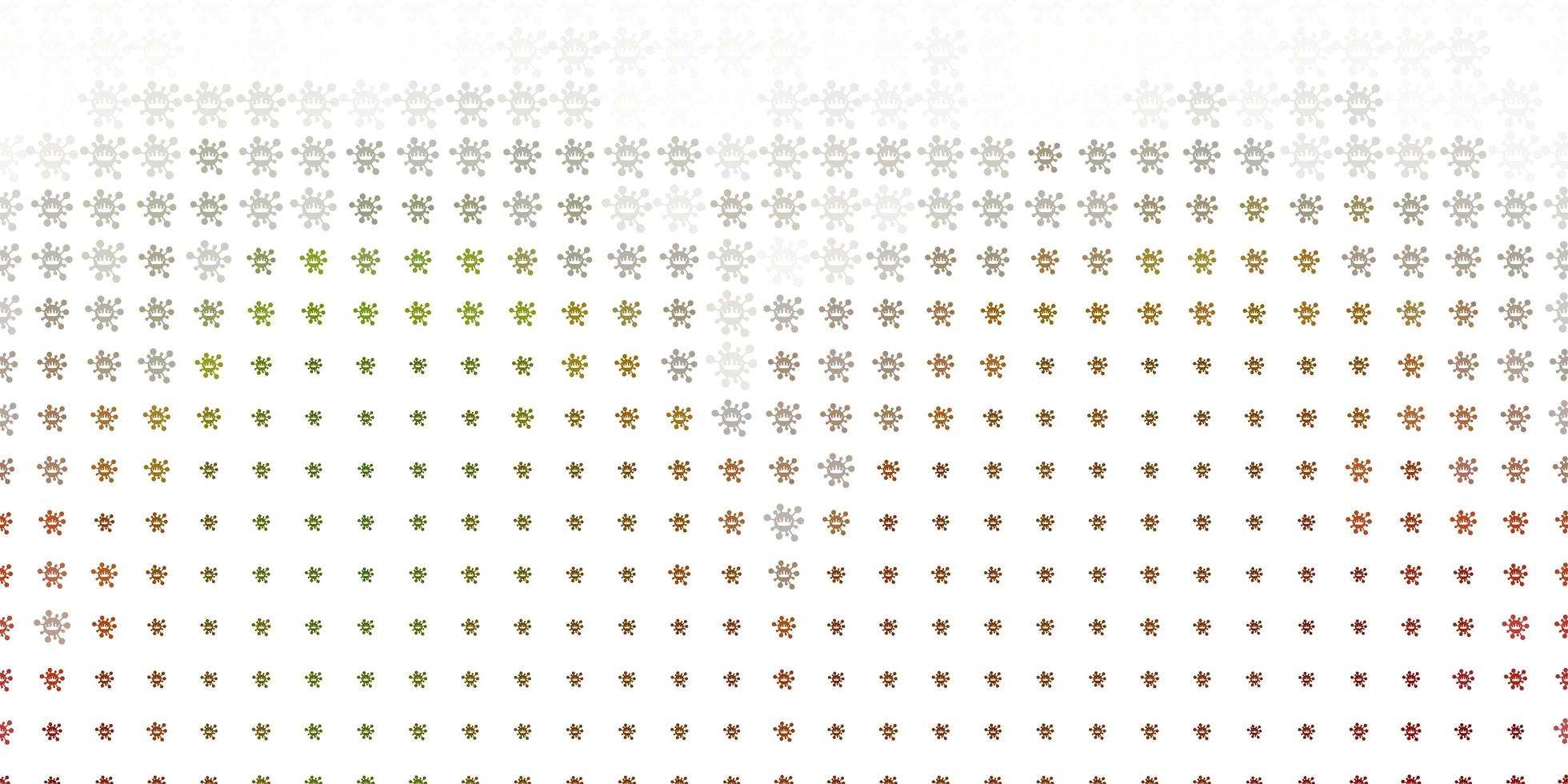 Light Green, Yellow vector pattern with coronavirus elements.
