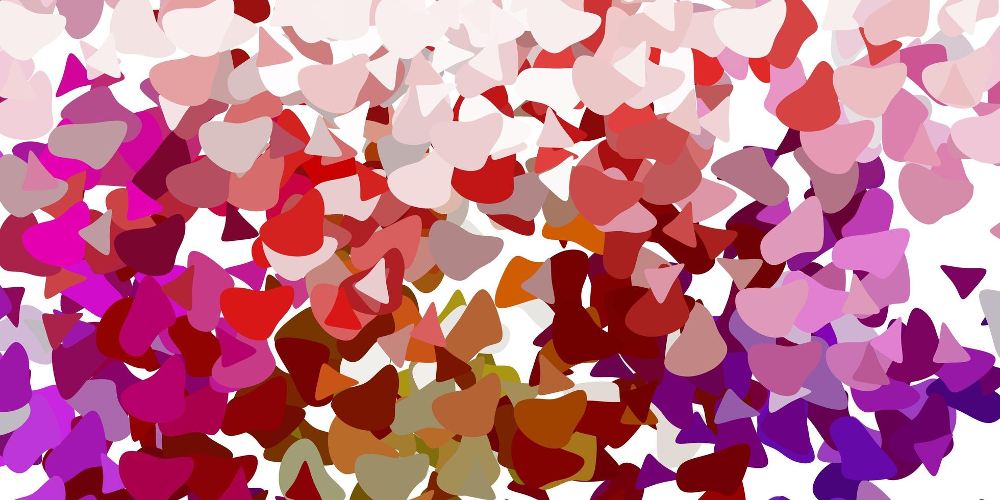 Light pink, yellow vector backdrop with chaotic shapes.