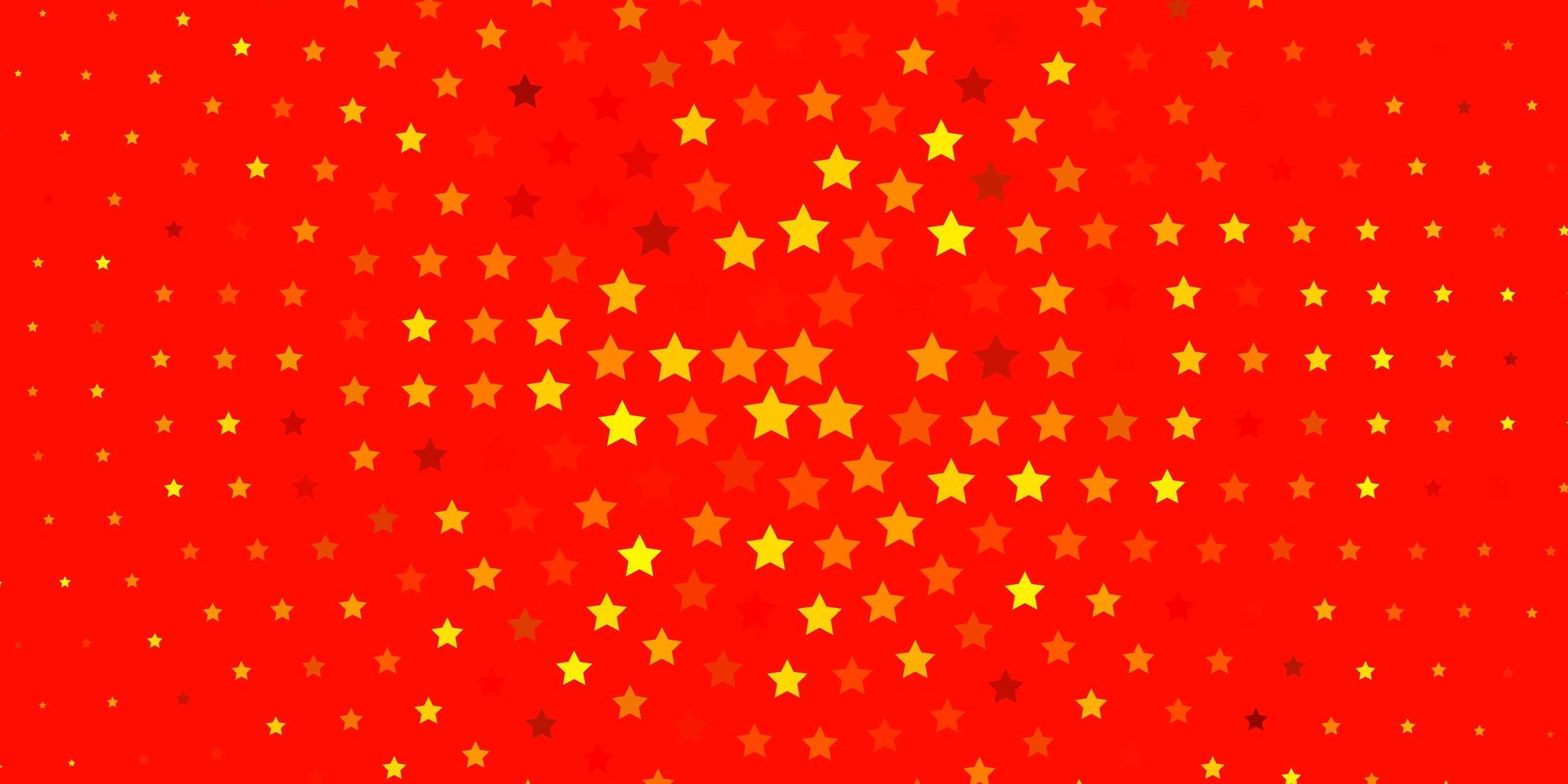 diseño de vector naranja claro con estrellas brillantes.