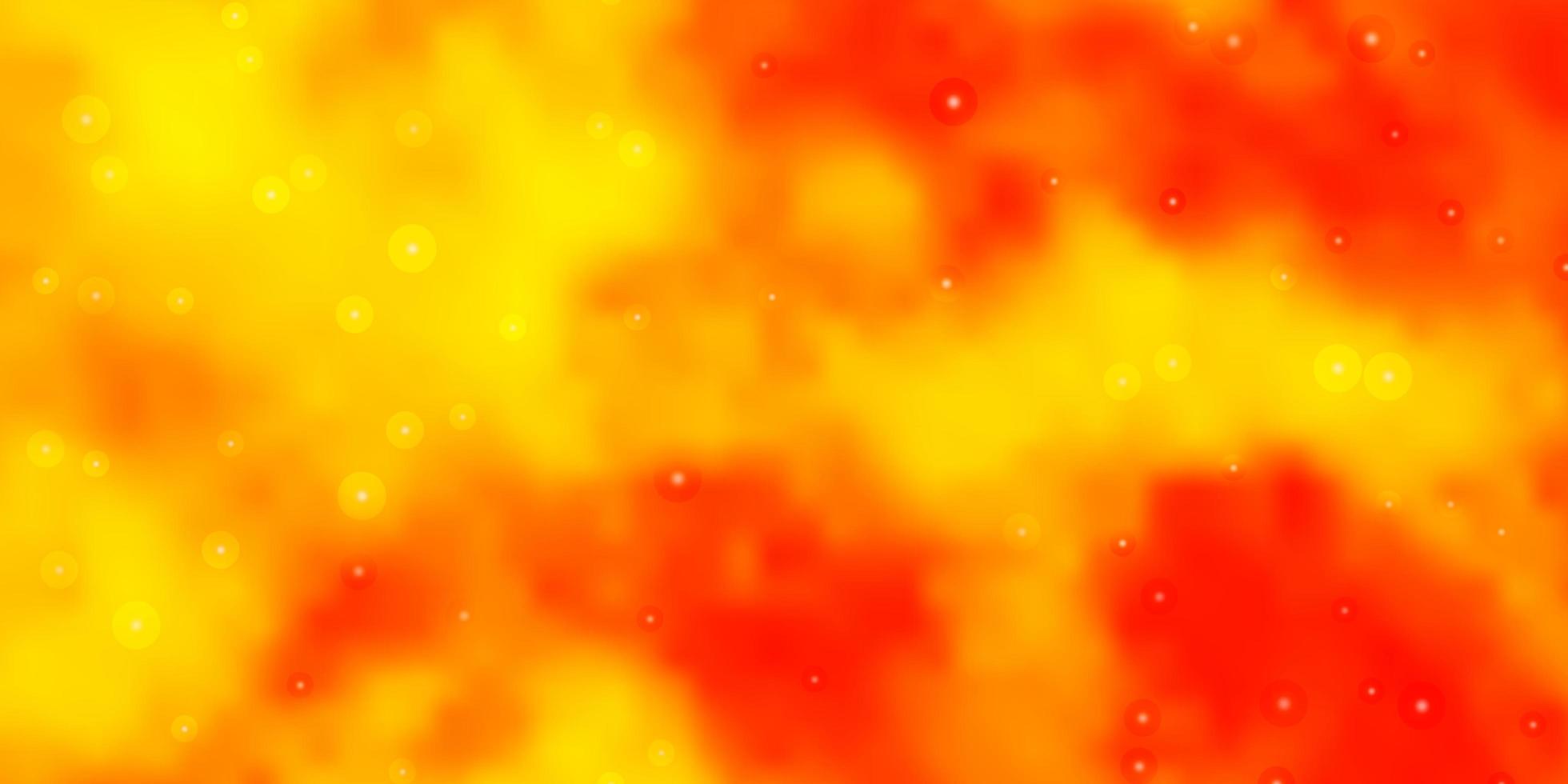 Light Orange vector background with small and big stars.