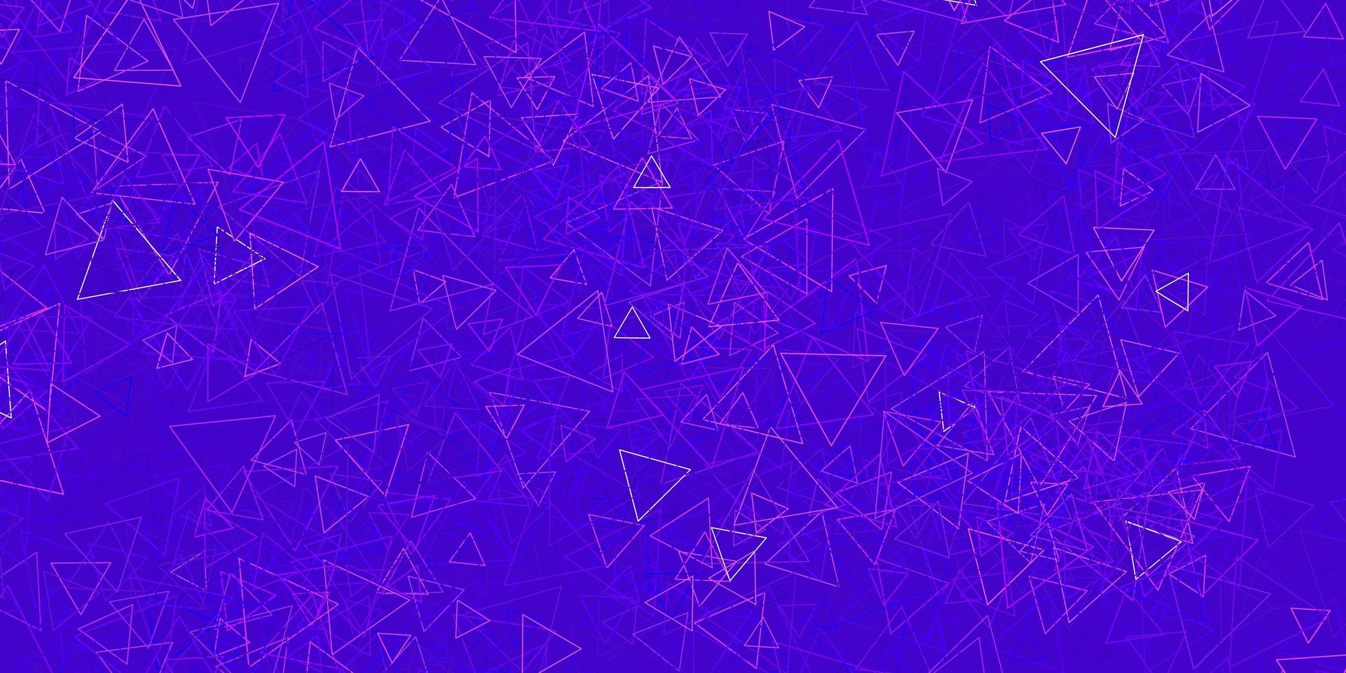 Dark Purple vector background with triangles.