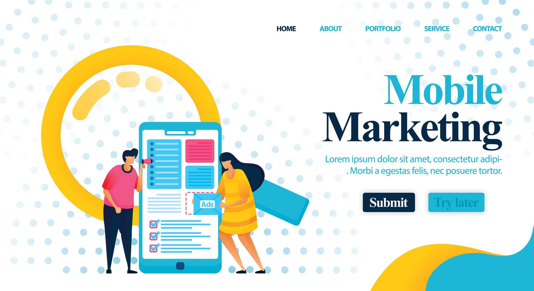 Optimization of ad costs and layout using mobile marketing to get profit. consulting for promotion and marketing to find better keywords. Vector Illustration For Web, Landing Page, Banner, Mobile Apps