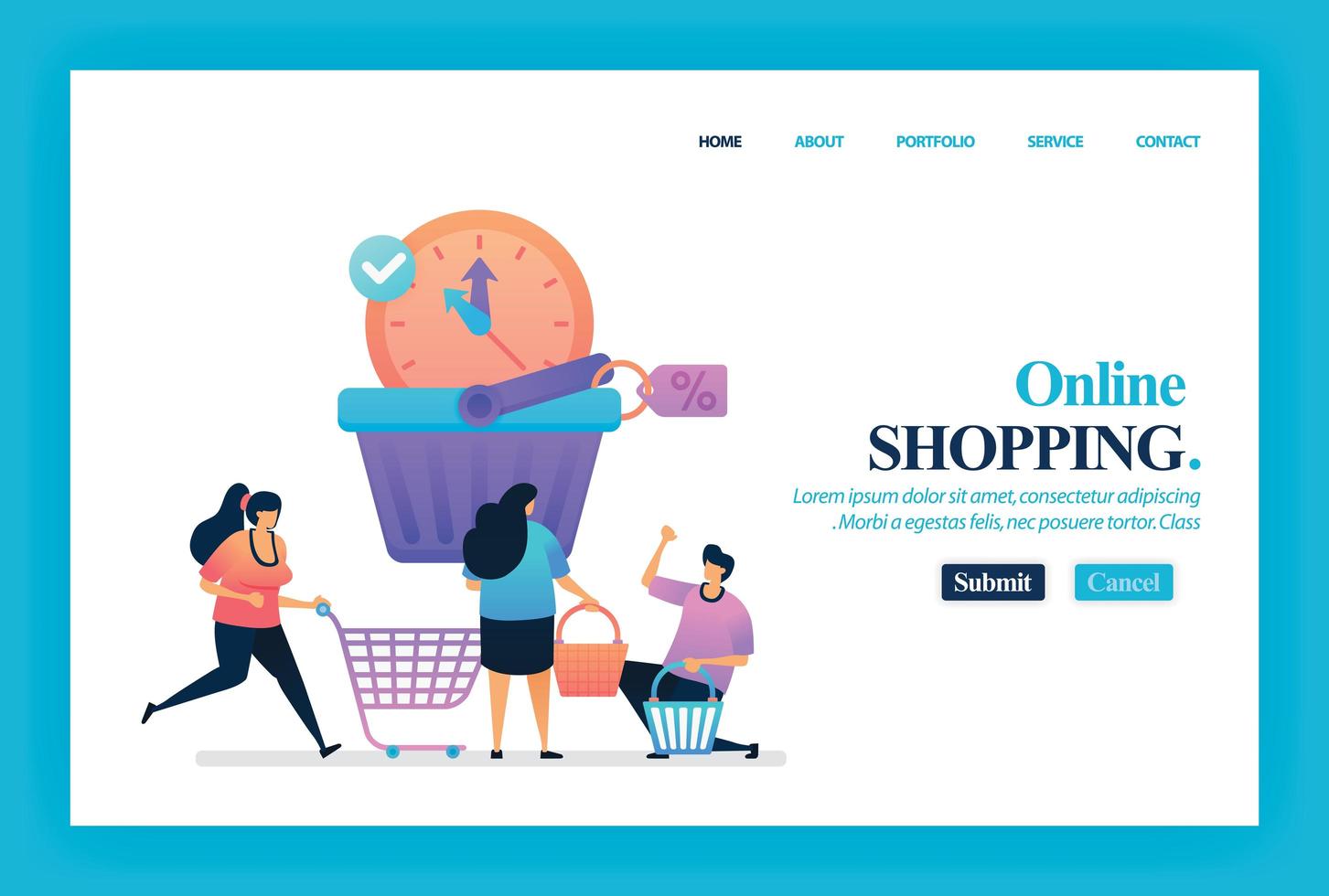 Landing page vector design of Last Offers Sale. Easy to edit and customize. Modern flat design concept of web page, website, homepage, mobile apps, UI. character cartoon Illustration flat style.