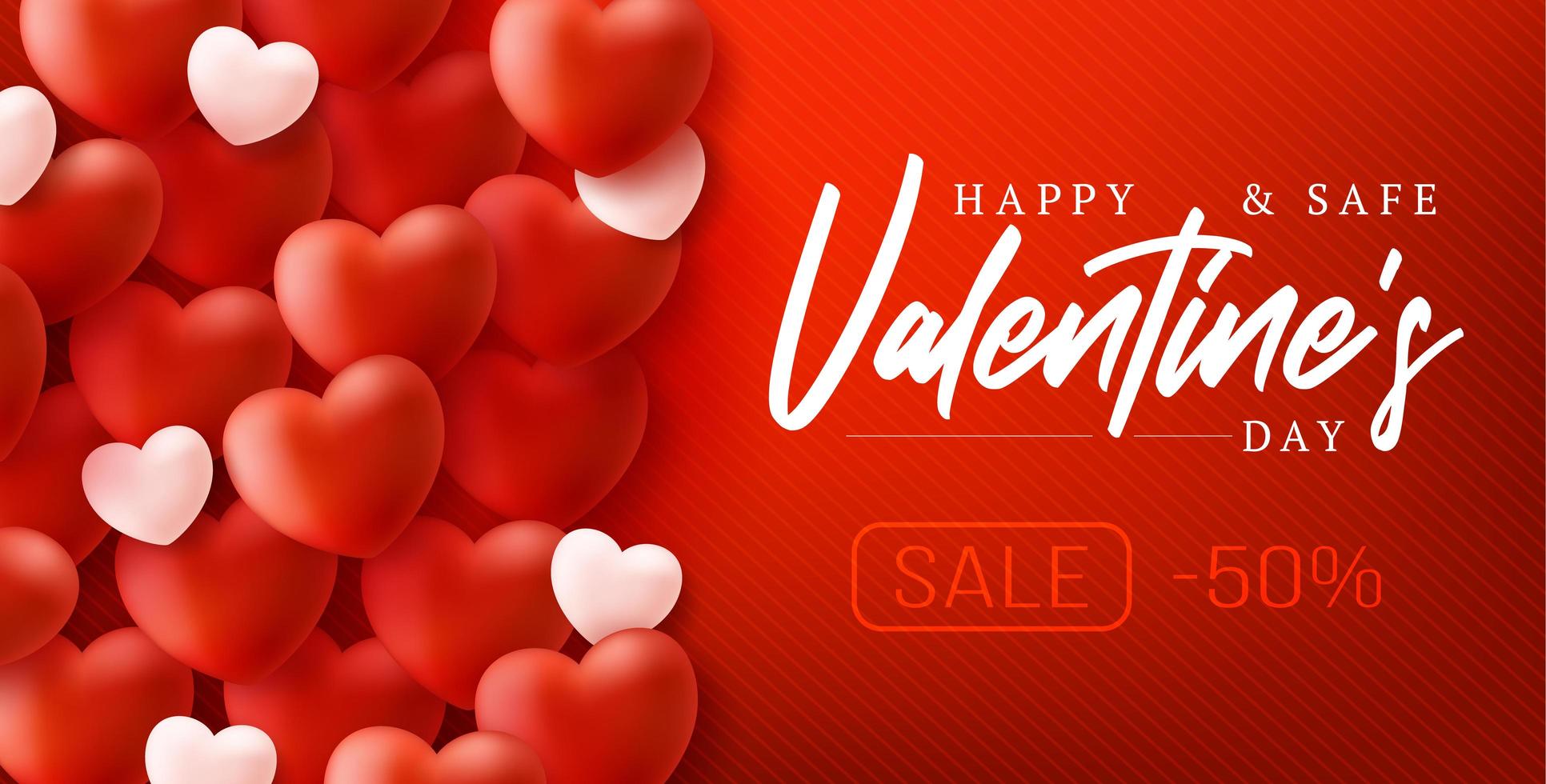 Happy and safe Valentines day sale background vector