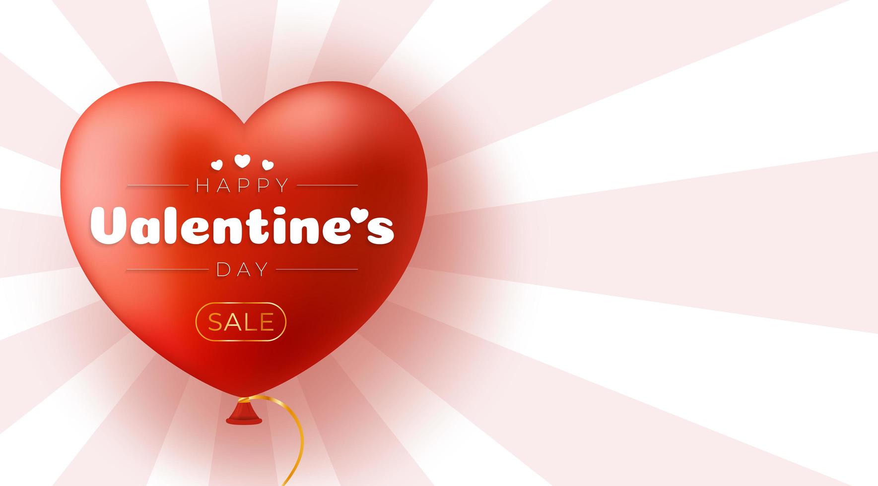 fondo de venta de san valentín con corazón de globo vector