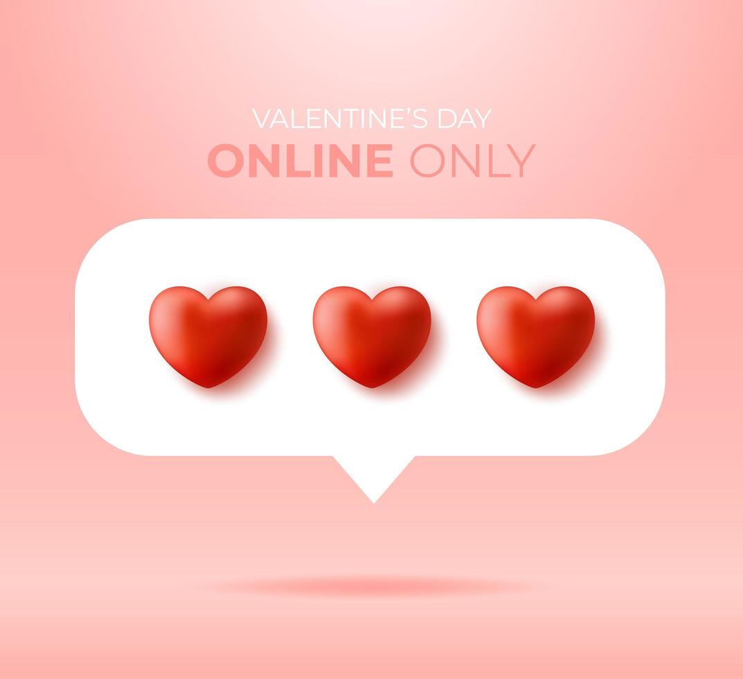 Valentine's Day Online Only Concept vector