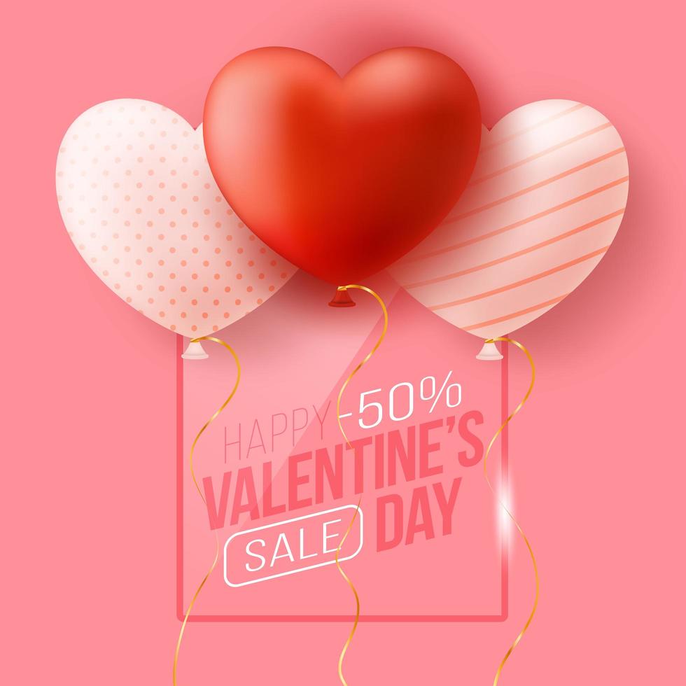 Promo Web Banner for Valentine's Day Sale vector