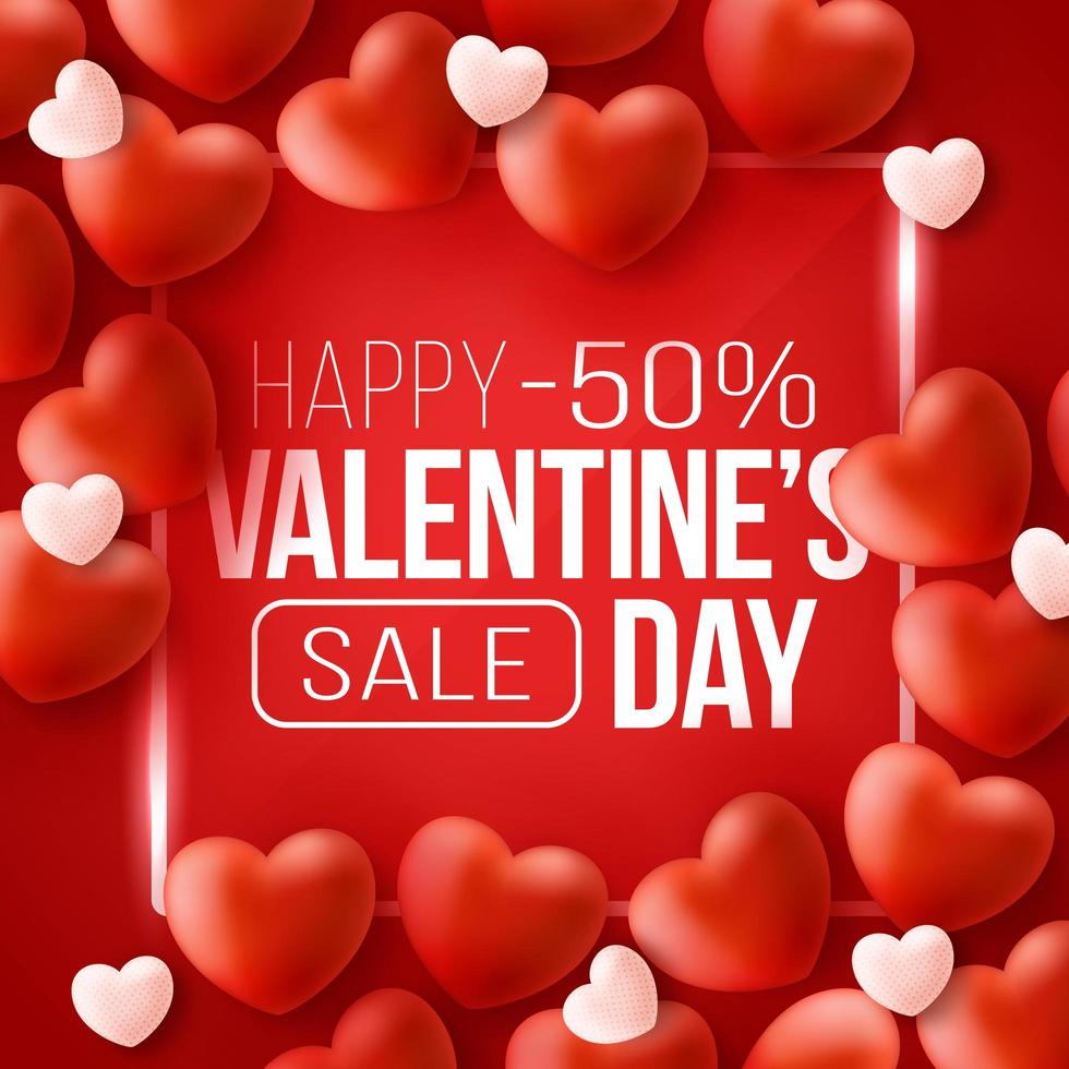 Promo Web Banner for Valentine's Day Sale vector