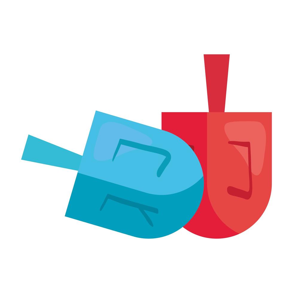 dreidels judíos juguetes suerte iconos vector