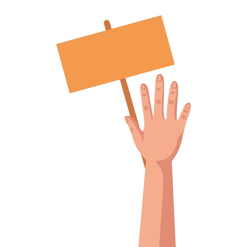 hand human protesting with banner vector