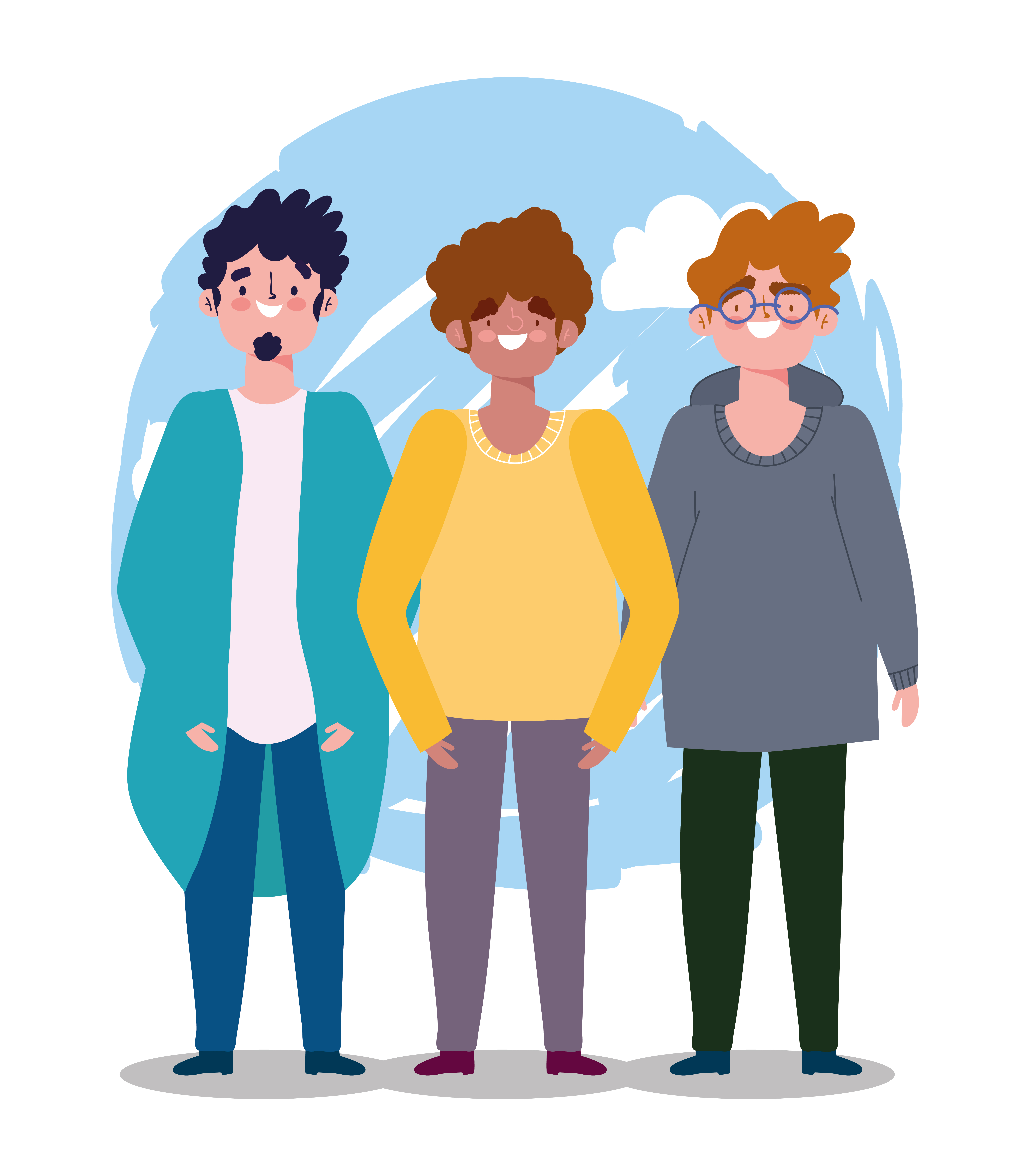 young group men cartoon characters standing 1830638 Vector Art at Vecteezy young group men cartoon characters standing 1830638 Vector Art at Vecteezy