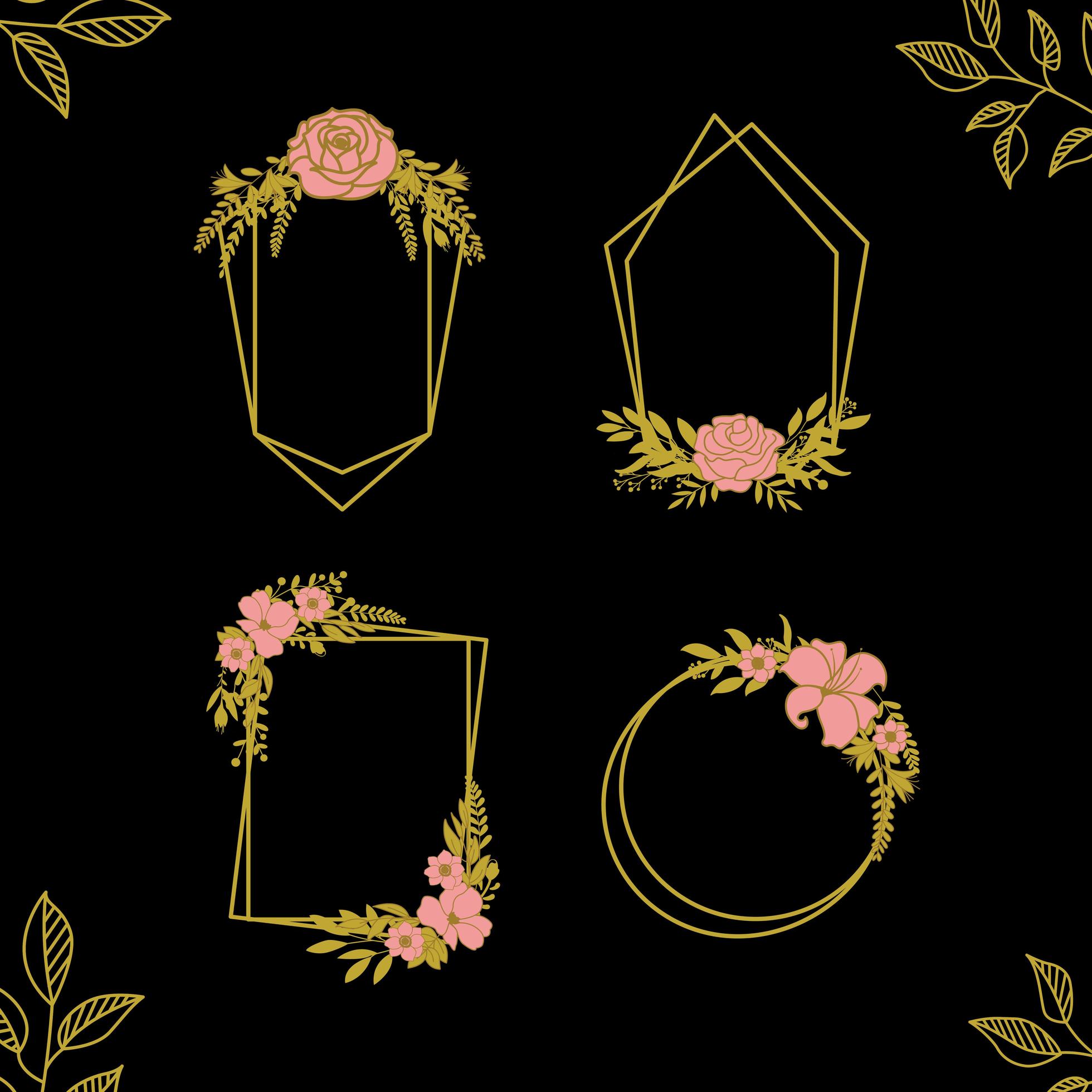 set of floral geometric frames 1830936 Vector Art at Vecteezy