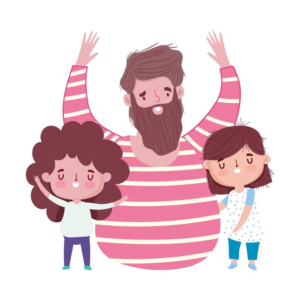 feliz día del padre, celebrando a papá con dibujos animados de hijo e hija 1830977 Vector en Vecteezy feliz día del padre, celebrando a papá con dibujos animados de hijo e hija 1830977 Vector en Vecteezy