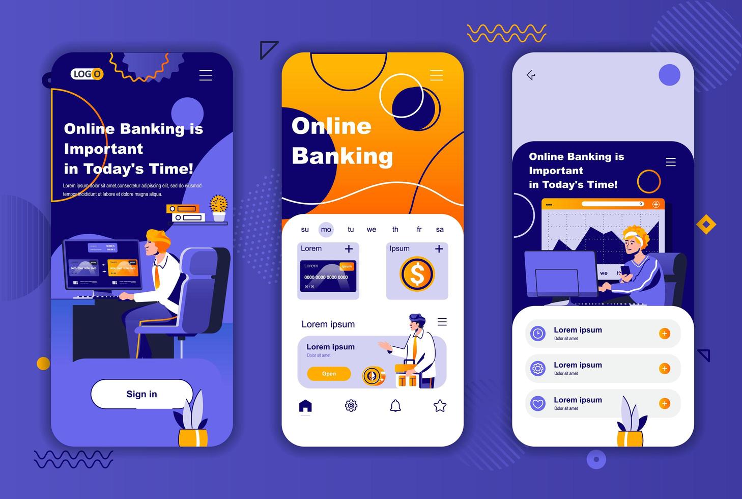 Kit de diseño único de banca online para historias de redes sociales. vector