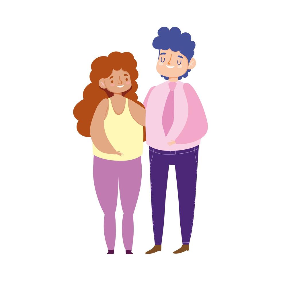 Mama Papa Abrazar Padres Caracter Caricatura Dia De La Familia Vector En Vecteezy