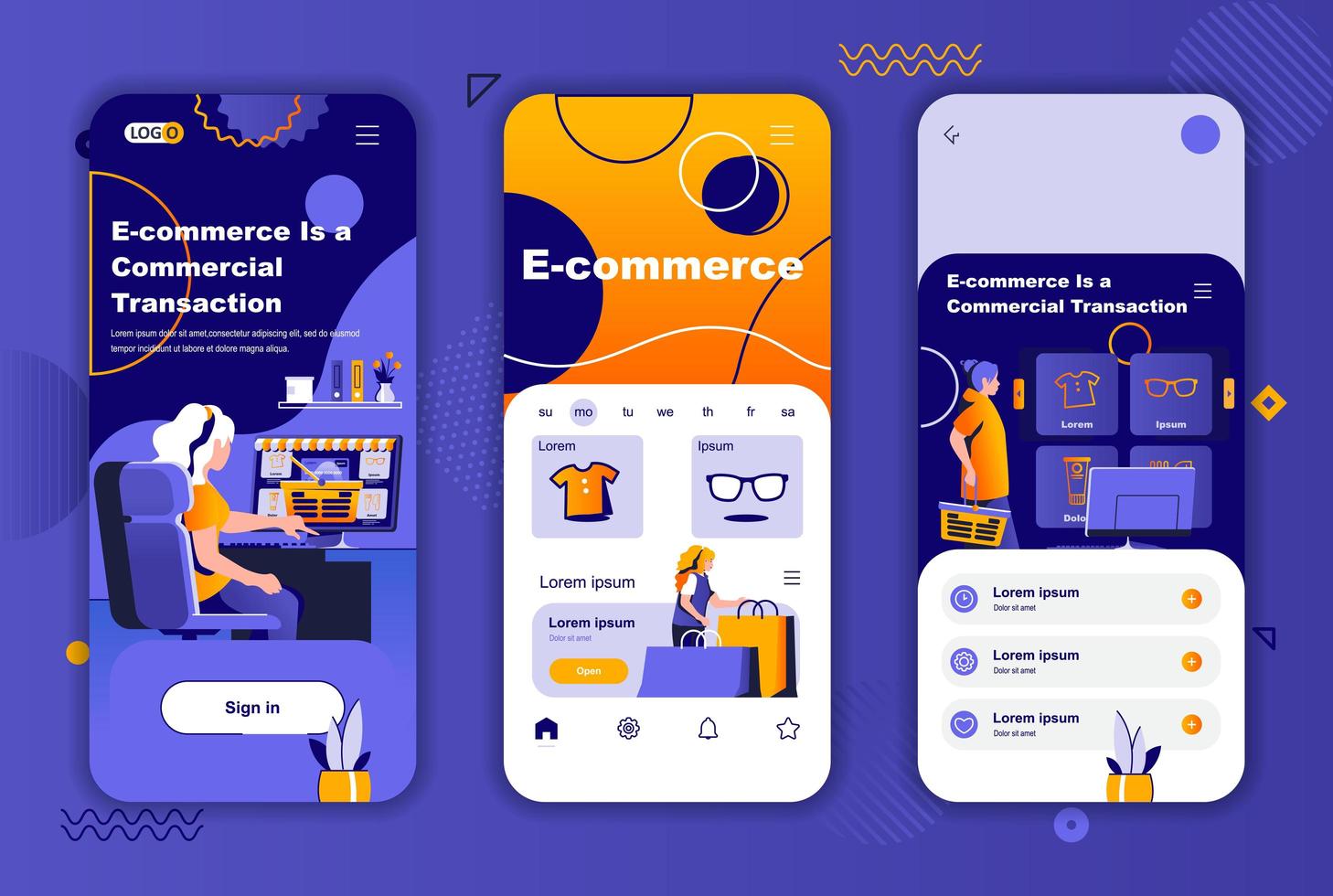 Kit de diseño único de comercio electrónico para historias de redes sociales. vector