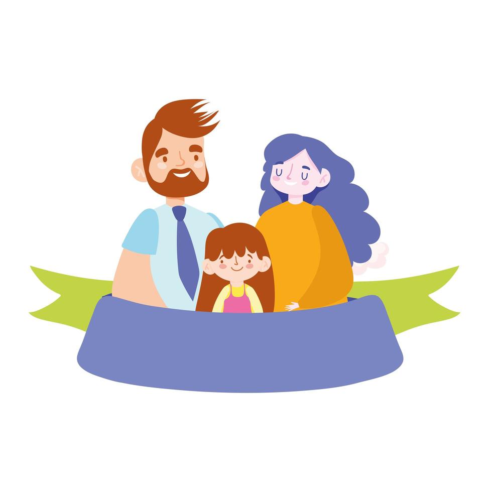 mother father and daughter relationship, family day vector