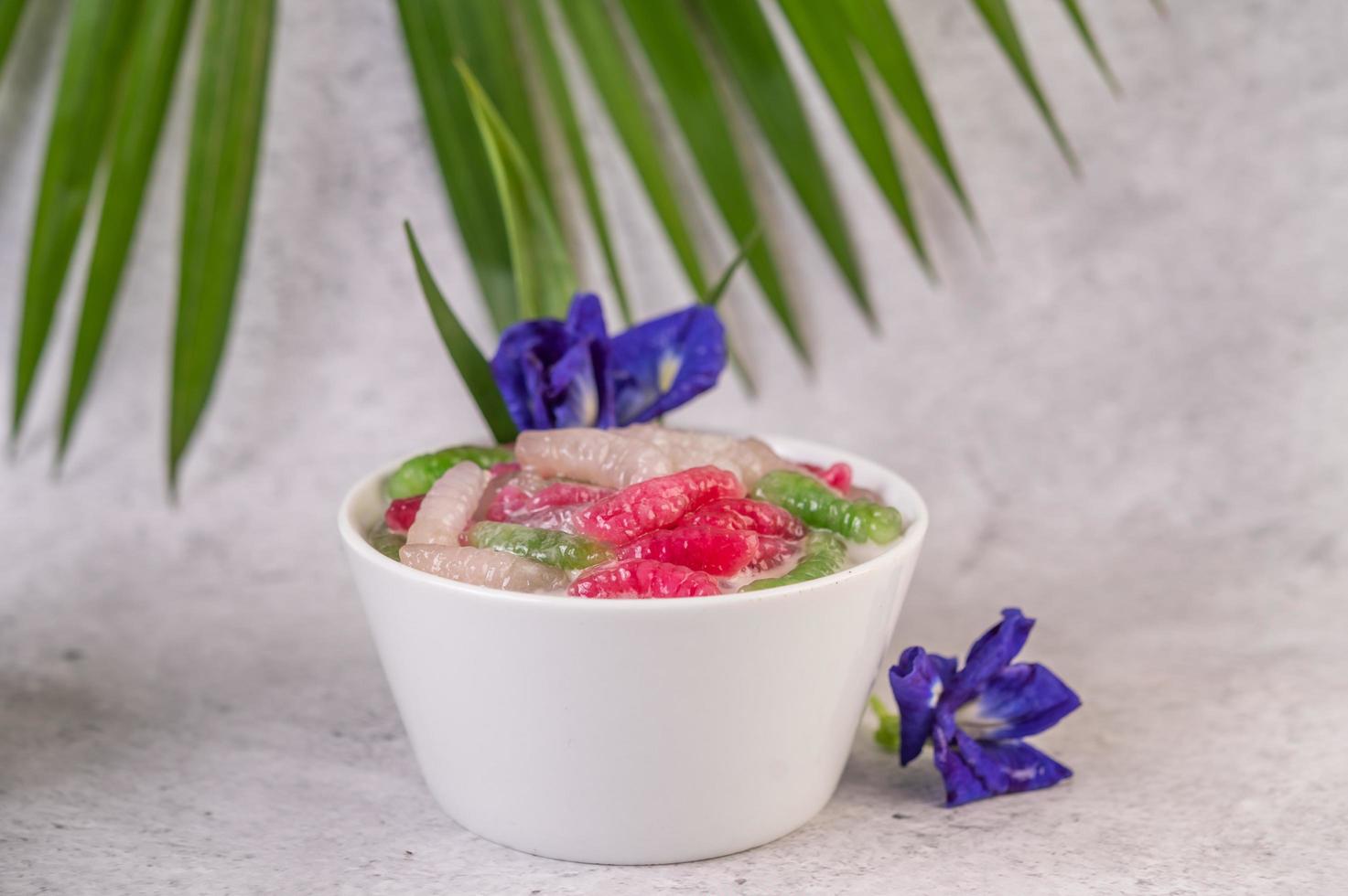 Thai style dessert on tropical background photo