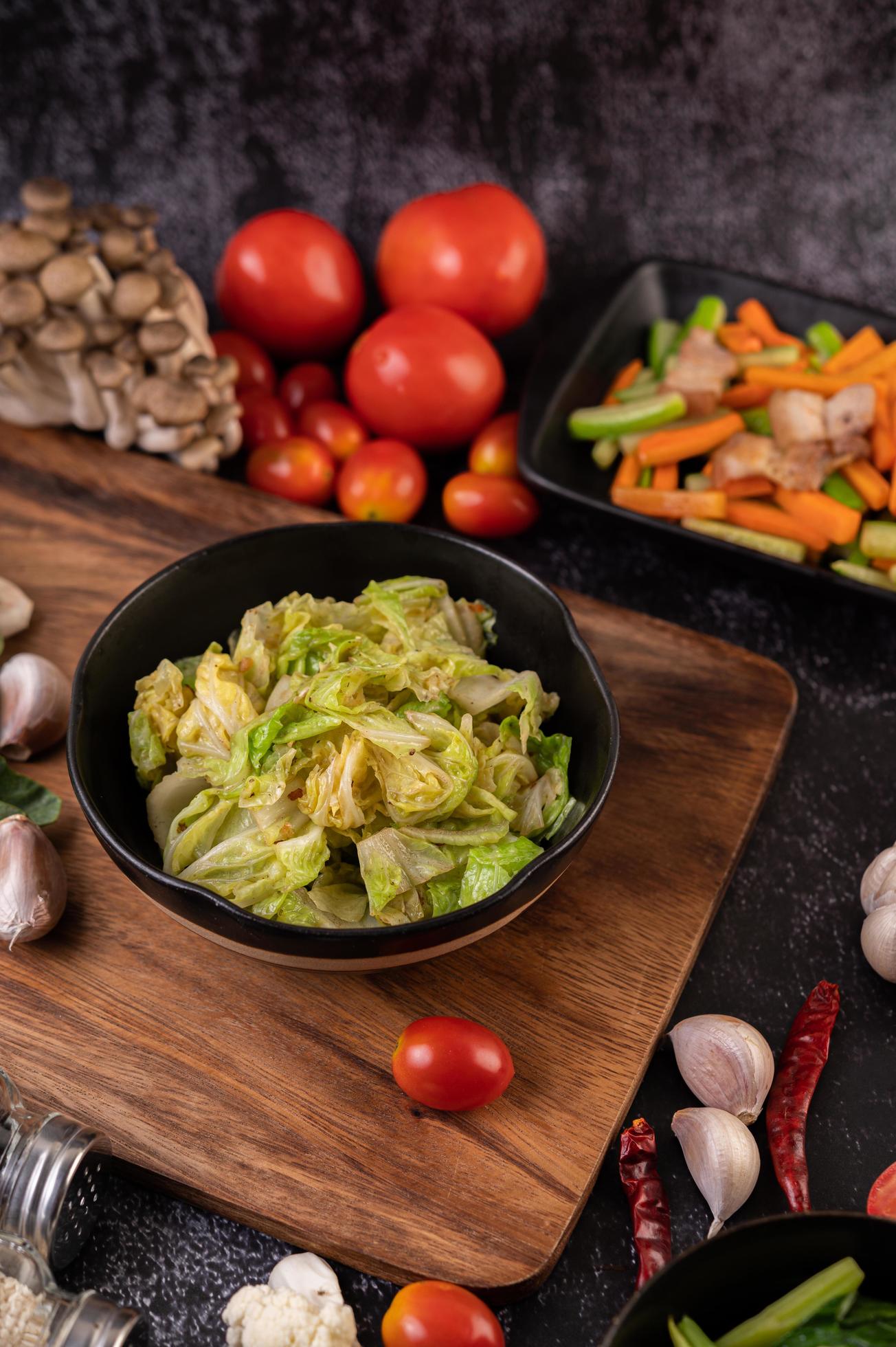 Stir fry white cabbage with vegetables 1831637 Stock Photo at Vecteezy