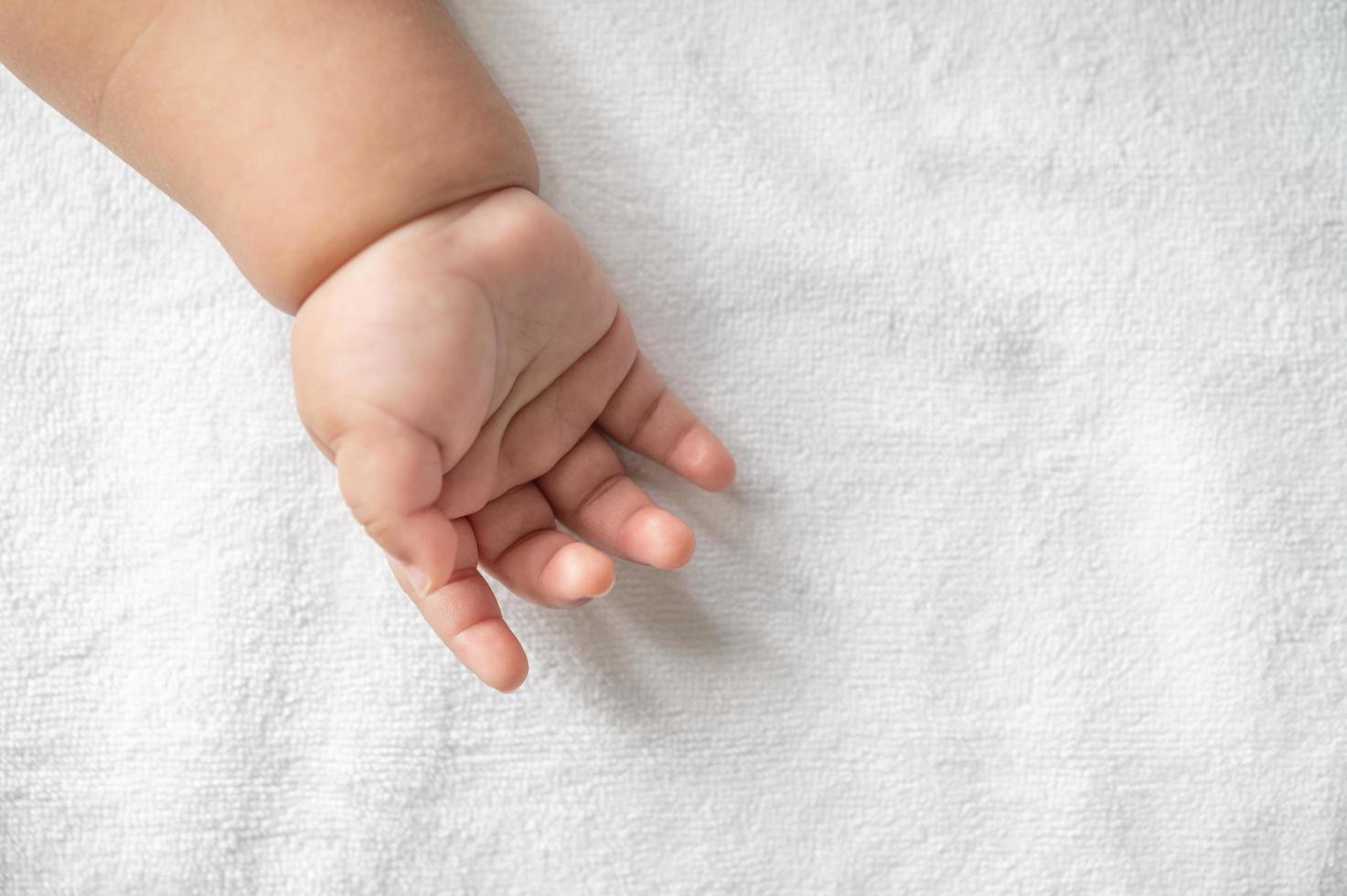 A newborn baby hand photo