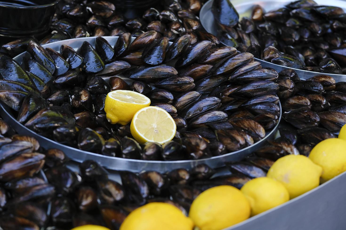 mejillones rellenos de arroz turco foto